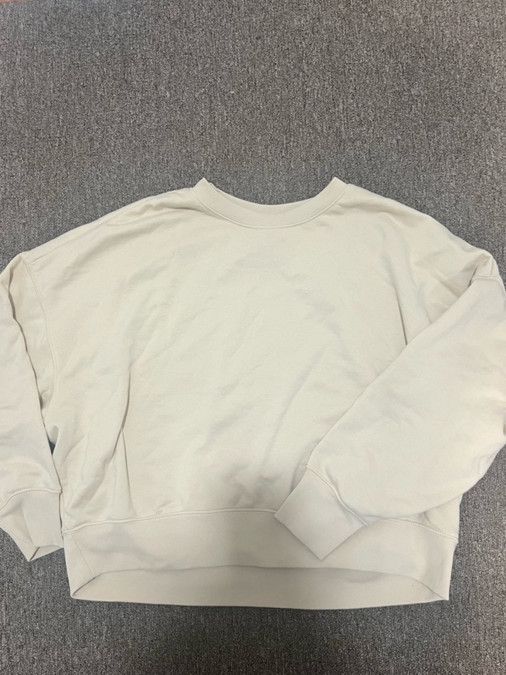 H&M Cream Cozy Fleece-Lined Crew Sweatshirt